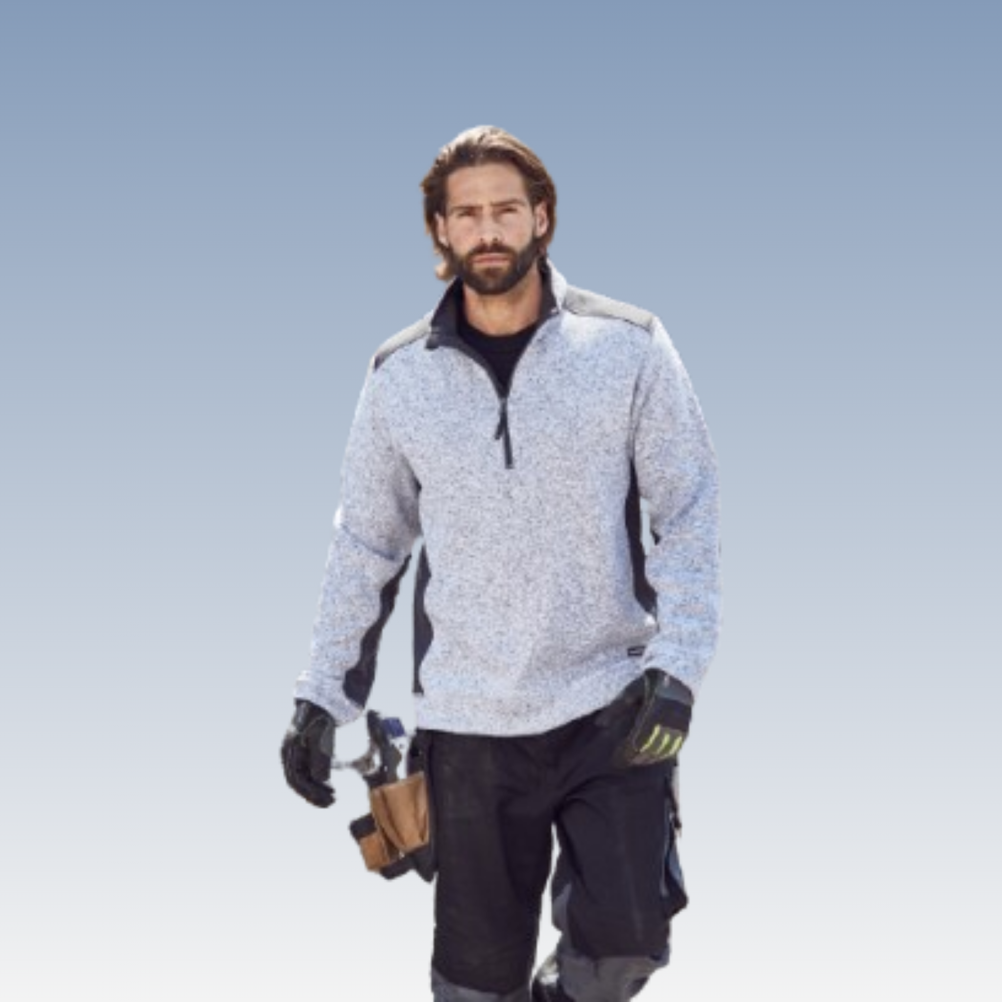 Unisex Strick Workwear Half-Zipper - STRONG -JN864