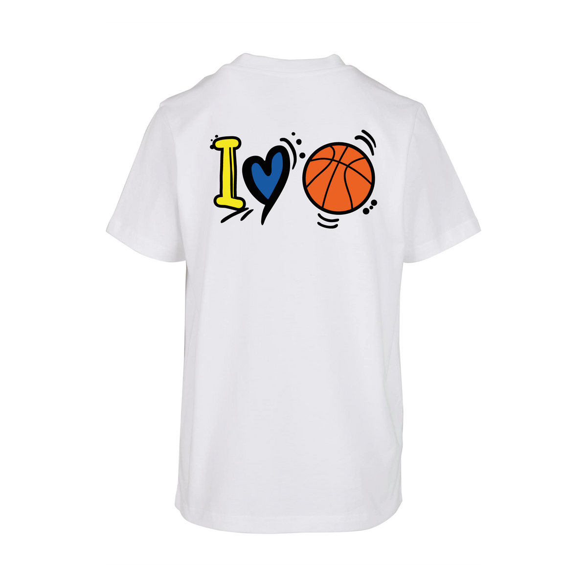 BVL Kids Classic-T Weiß – Rückseite I love Basketball