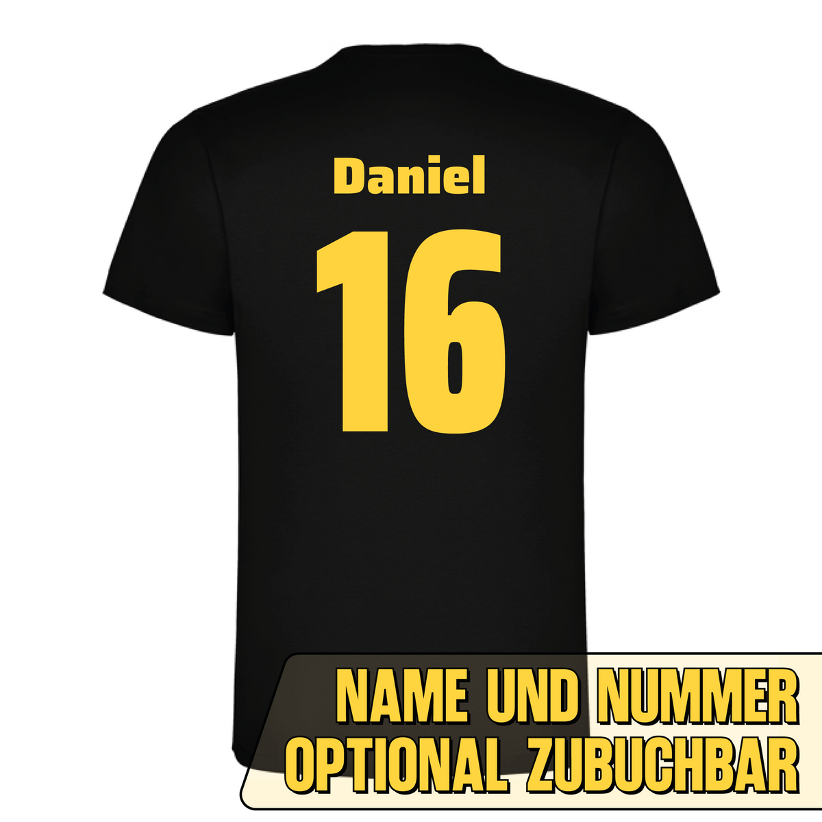 BVL Classic-T Unisex Schwarz – Rückseite mit Name und Nummer
