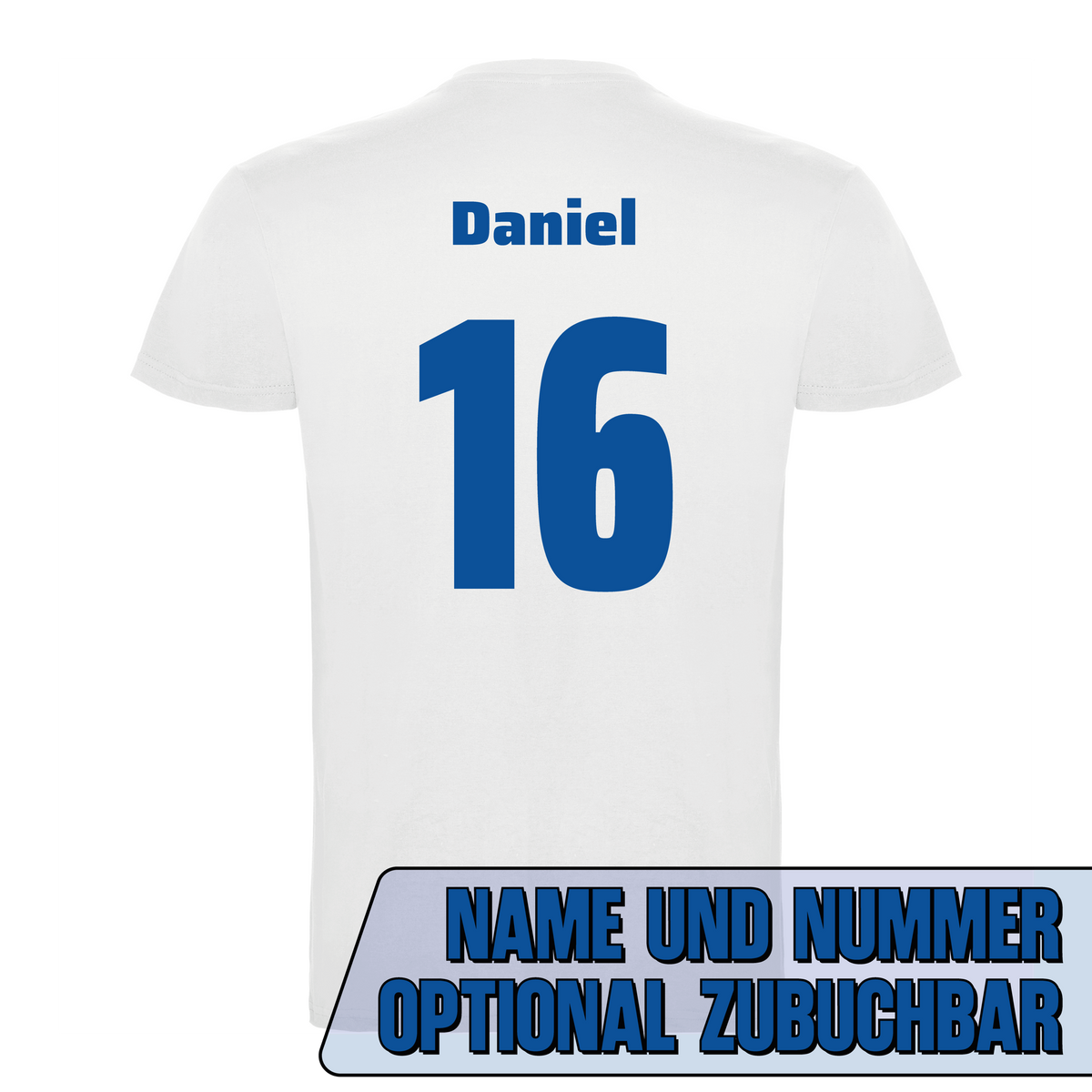 BVL Classic-T Unisex Weiß – Rückseite mit Name und Nummer