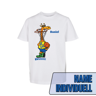 BVL Kids Classic-T Weiß – Vorderseite mit Giraffe und Name