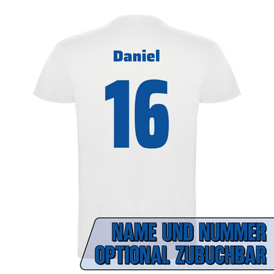 BVL Classic-T Unisex Weiß – Rückseite mit Name und Nummer